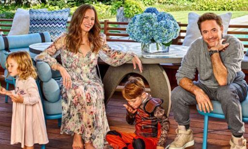Avri Roel Downey with her parents Robert Downey Jr. and Susan Downey and brother Exton Elias Downey.